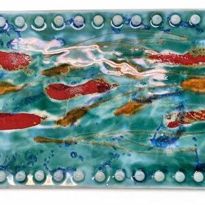 Large Pottery Tray Platter or Decor Piece Made in France Gorgeous heavy ceramic